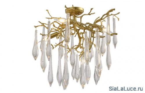 Люстра на штанге Crystal Lux REINA PL5 D600 GOLD PEARL фото 3