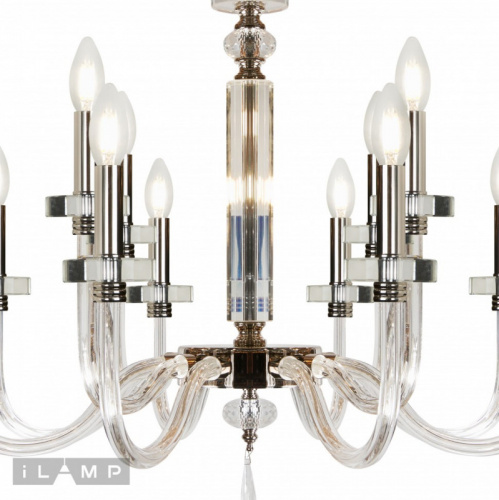 Подвесная люстра iLamp P9474-8+4 Nickel фото 4