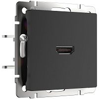 Розетка Werkel WL08-60-11/ HDMI (черный матовый)