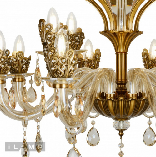 Подвесная люстра iLamp 61078-8+4 BR фото 5
