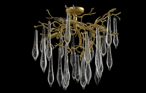 Люстра на штанге Crystal Lux REINA PL5 D600 GOLD PEARL фото 4