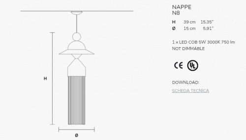 Подвесной светильник Masiero NAPPE N8 V95