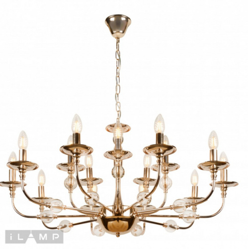Подвесная люстра iLamp 1030-10+5 GD фото 3