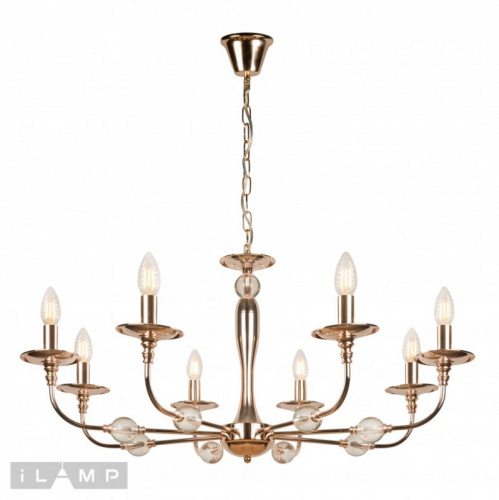 Подвесная люстра iLamp 1030-8GD фото 3