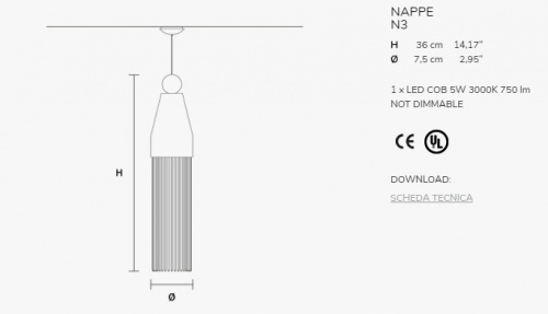 Подвесной светильник Masiero NAPPE N3 V95
